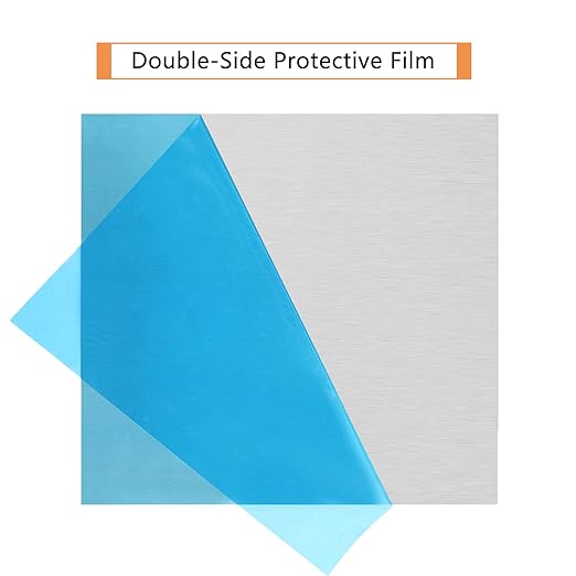 2Pack 6061 T651 Aluminum Sheet Metal 8 x 8 x 1/32(0.8MM) Inch Flat Plain Thin Aluminum Plate Covered with Protective Film, Heat Treatable Rectangle Aluminum Metal Plate for Crafting, DIY, Industrial