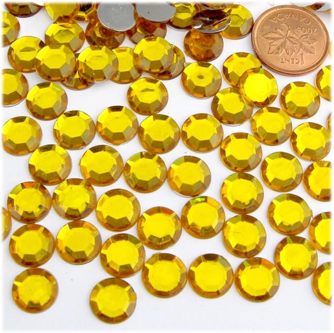 The Crafts Outlet 144pc Flatback Acrylic Rhinestones Round 10mm - Jet Black