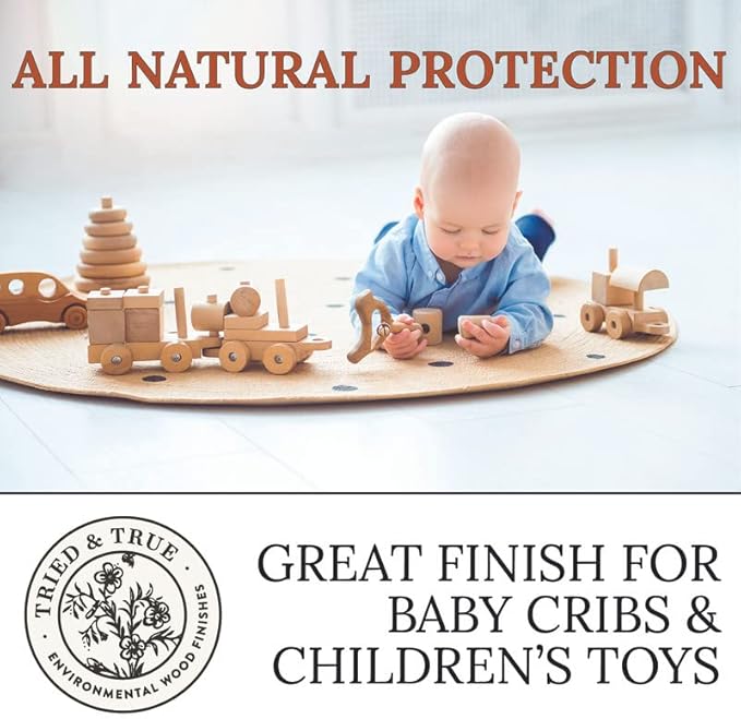 Tried & True Superior Varnish Oil Wood Finish, Pint - Natural Pine Resin & Linseed Oil, Ideal for Interior Furniture, Tables, Countertops - Non-Toxic, Scratch Resistant & Durable