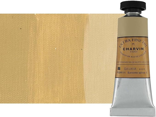 Charvin Extra Fine Oil Paint, Savannah 20 ml - Triple-Milled, Rich Texture, Poppy Oil-Based, Light-Fast, Handmade, Archival Quality