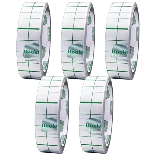 BookGuard 1 inch Clear Vinyl Roll Bookbinding Tape Archival Book Tape Repair Book Spine Book Repair, Clear, 10 Yard per Roll - Case of 5