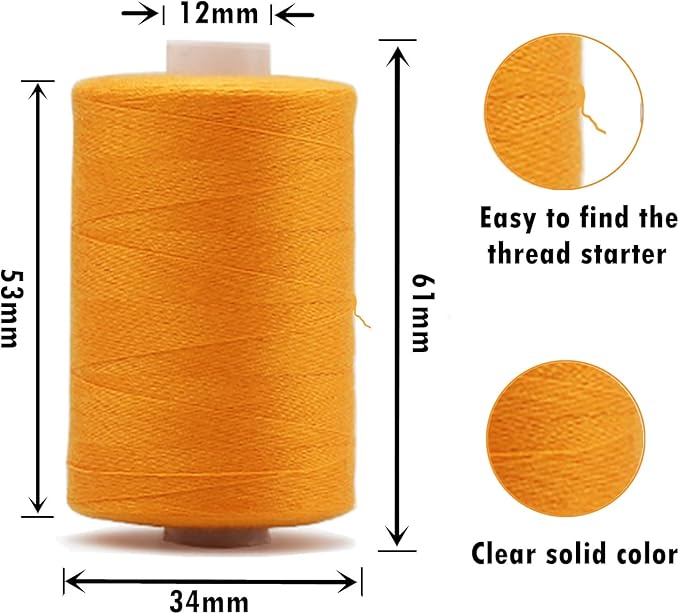 Simthread All Purposes Sewing Thread, 10 Spool Assorted Green Series 1000 Yards Each Bobbin Polyester Thread for Sewing, Handy Polyester Sewing Threads for Sewing Machine - (Natural Green Series)