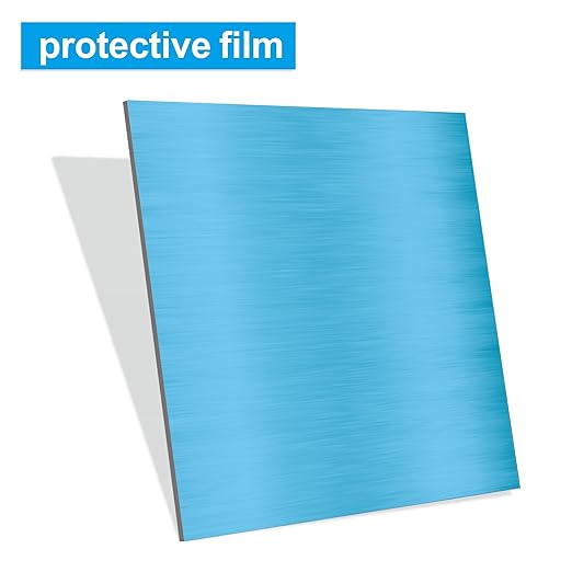 316L Stainless Steel Sheet 12x12x0.031 (23 Ga) 2 Pack, Brushed Metal Plates for Home DIY, Jewelry Making, Model Building - Rust Resistant, Cut-to-Size Ready