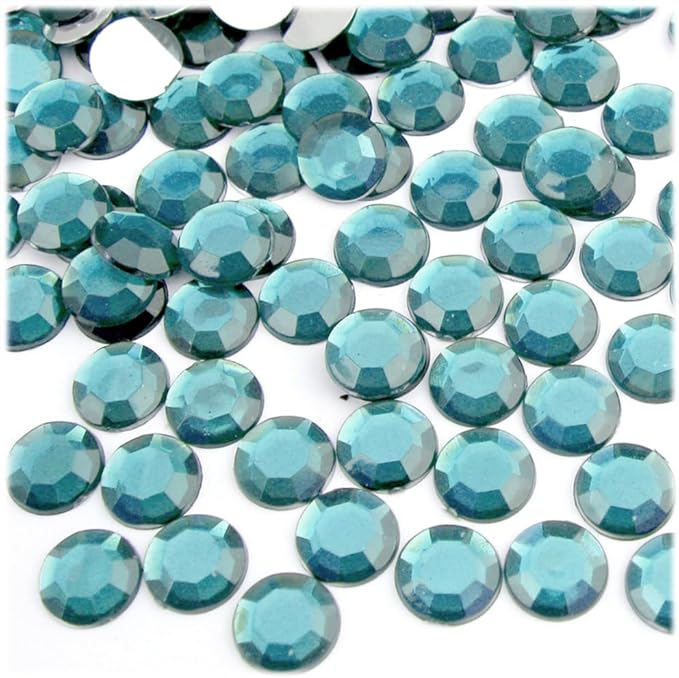 The Crafts Outlet 144pc Rhinestones Round 10mm - Flatback Light Blue LBL