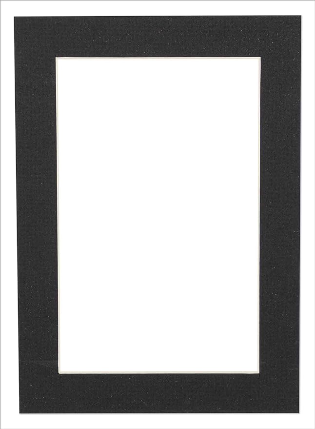 6x8 Mat for 8x10 Frame - Precut Mat Board Acid-Free Textured Black 6x8 Photo Matte Made to Fit a 8x10 Picture Frame, Premium Matboard for Family Photos, Show Kits, Art, Picture Framing, Pack of 1 Mat