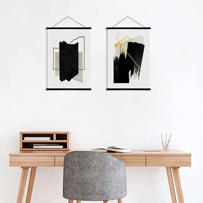 WITCOLOR Magnetic Poster Hanger Frame, 8x10 8x12 8x20 Black Poster Frames Wood Wooden Magnet Hanging Kit for Walls Print Poster Canvas Artwork Diamond Painting