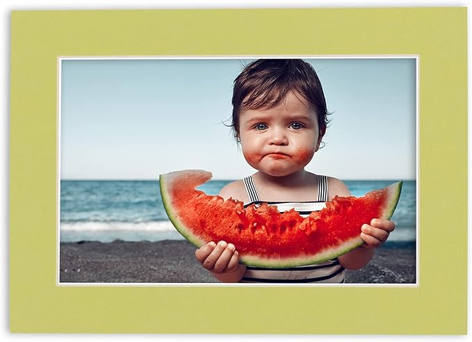 11x14 Mat for 8.5x11 Photo - Precut Pistachio Green Picture Matboard for Frames 11 x 14 Inches - Bevel Cut to Display Art 8.5 x 11 Inches - Acid Free Pack of 25 MATS with Backing Boards & Clear Bags