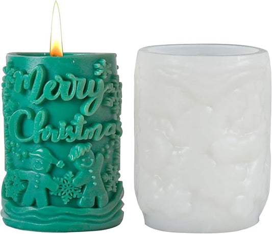 Christmas Candle Silicone Molds, 3D Candle Molds for Candle Making, Silicone Epoxy Resin Mold, Ornament Mould for DIY Wax Scented Candle Soaps Art Craft Cake Chocolate Home Decor（849）