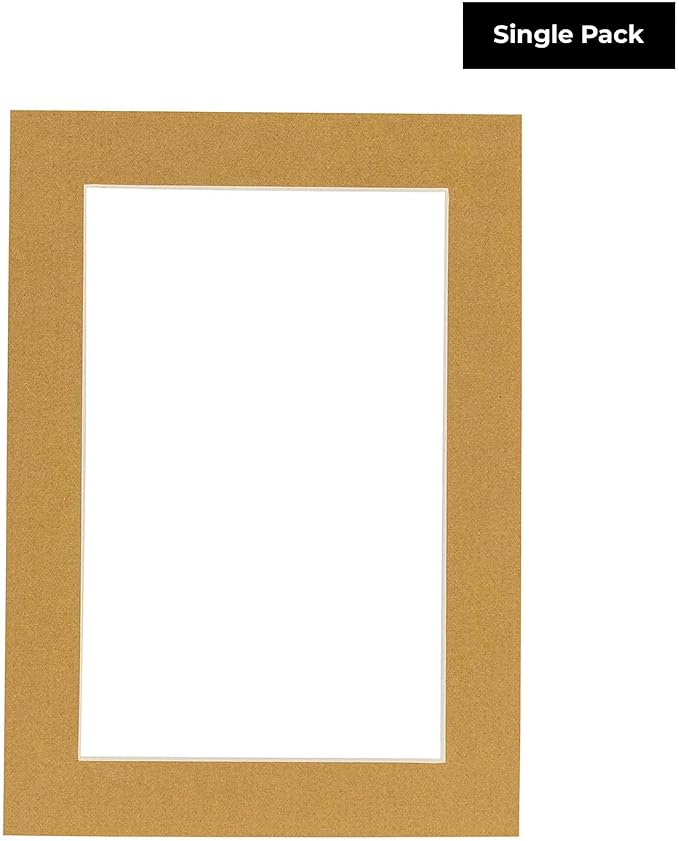 Poster Palooza 8.5x11 Mat Bevel Cut for 7x9 Photos - Acid Free Rattan Beige Precut Matboard - For Pictures, Photos, Framing - 4-ply Thickness