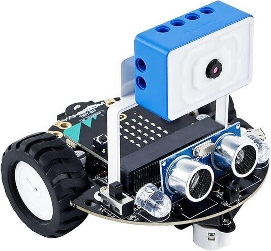 Yahboom Micro:bit Start Robot Kit with ESP32 Camera HD Video App Control for 8+ DIY Programmable STEM Education Toy Car with Tutorial Super Cost-Effective (with v2)