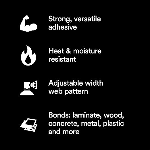 3M Hi-Strength 90 Spray Adhesive, Permanent, Bonds Laminate, Wood, Concrete, Metal, Plastic, Clear Glue, Net Wt 12.23 oz