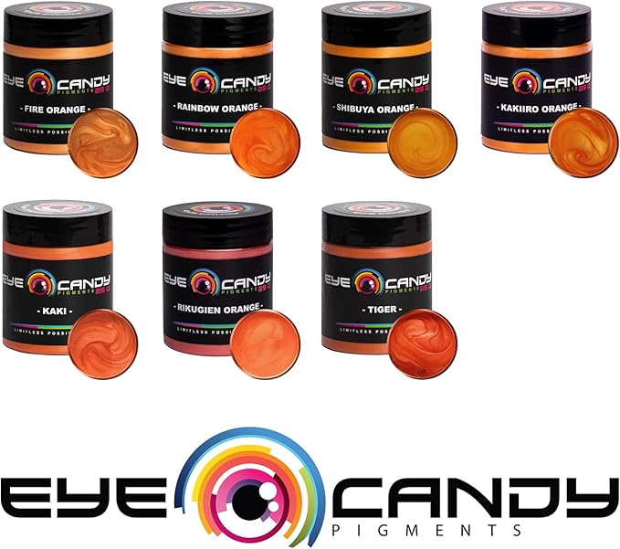 Eye Candy Pigments Premium Orange Mica Powder - Tiger (25gr) - for Epoxy, Resin, Soap, Paint, Woodworking, Acrylic Pouring, Bath Bombs, Fishing Lures - DIY Arts and Crafts Additive