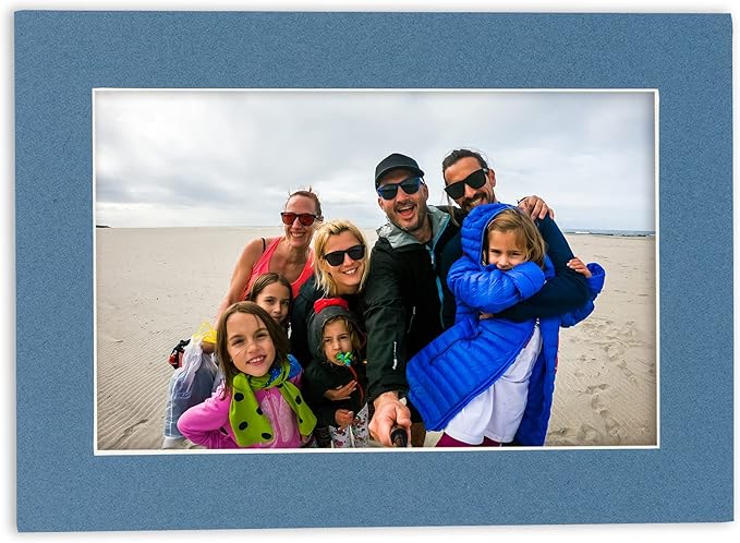 11x14 Mat for 8.5x11 Photo - Precut Steel Blue Picture Matboard for Frames Measuring 11 x 14 Inches - Bevel Cut Matte to Display Art Measuring 8.5 x 11 Inches - Acid Free Pack of TEN MATS