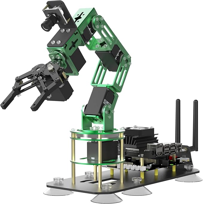 Yahboom Robot Arm Kit 6DOF for Jetson Nano 4GB AI Programmable Electronic DIY Robot Hand Building with Camera for Adults ROS (Nano-DOFBOT Without Nano)