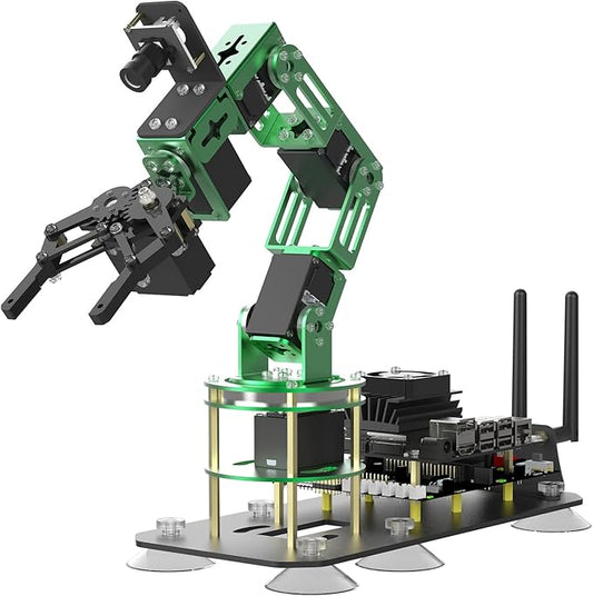Yahboom Robot Arm Kit 6DOF for Jetson Nano 4GB AI Programmable Electronic DIY Robot Hand Building with Camera for Adults ROS (Nano-DOFBOT Without Nano)
