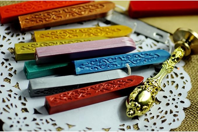 Sealing Wax Sticks, Yoption 10 Pcs Multi-Color Wax Seal Sticks with Wicks for Wedding Invitation Gift Envelopes Christmas Card