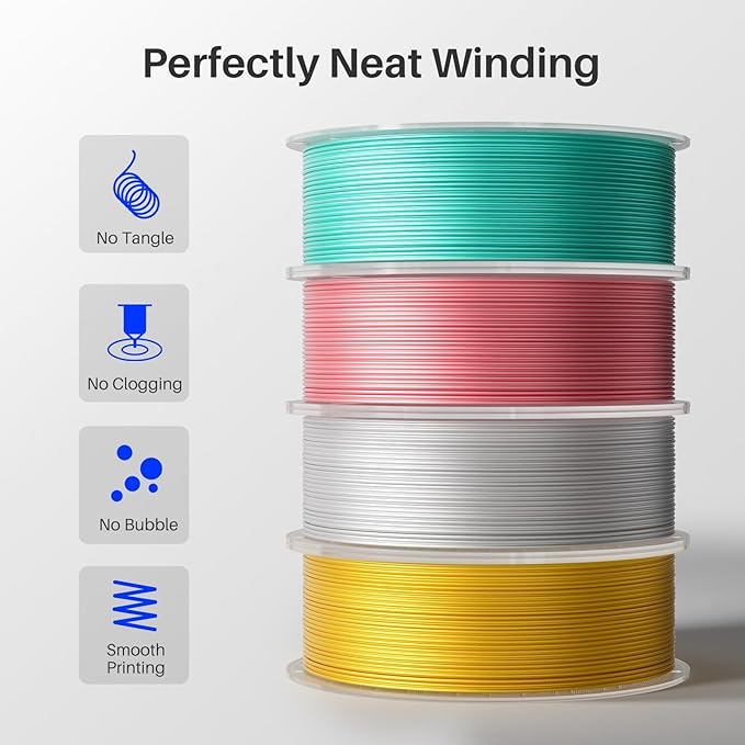 ELEGOO Silk PLA Filament 1.75mm Dual Color Blue Green 1KG, Shiny 3D Printer Filament Dimensional Accuracy +/- 0.05mm, 1kg Spool(2.2lbs) Fits for Most FDM 3D Printers