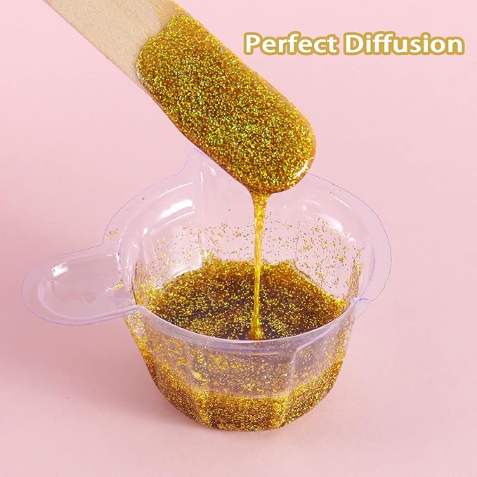 Renfio Holographic Ultra Fine Glitter Powder Metallic Resin Glitter 2.11 Oz (60g) PET Flakes Crafts Sequins 1/128" 0.008" 0.2mm Epoxy Chips Flakes for Tumblers Slime - Laser Mint Blue