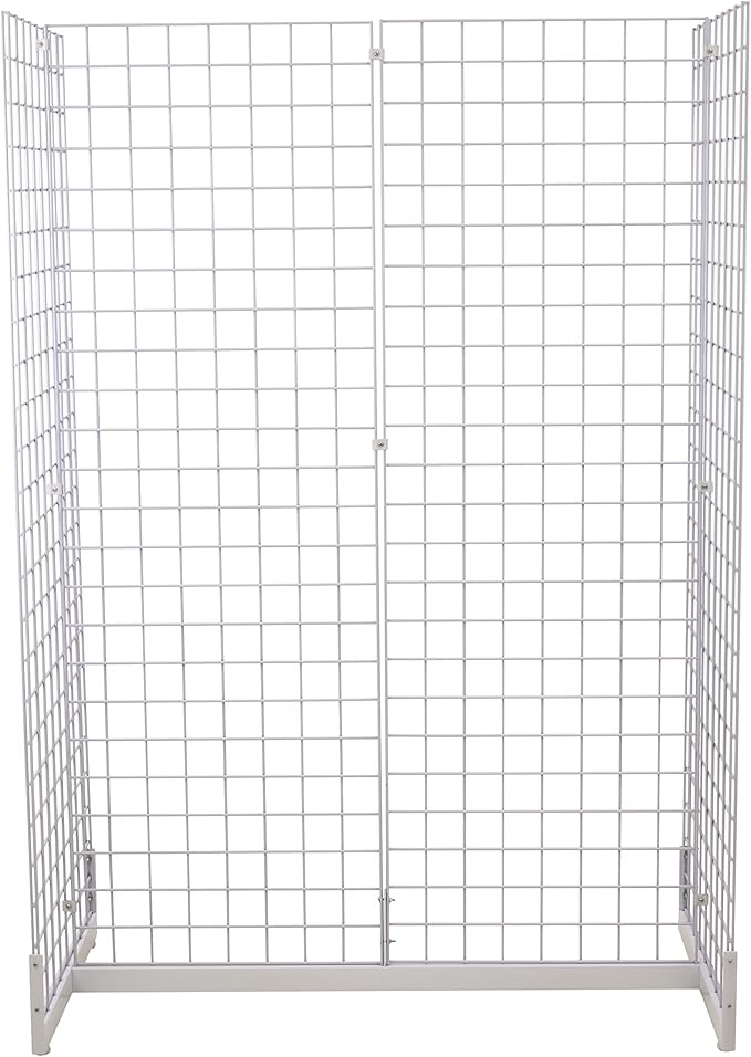 Gridwall Joining Clip Connectors for Grid Panels, Powder-Coated or Chrome Plated Steel (Quantity 20) (20, White)