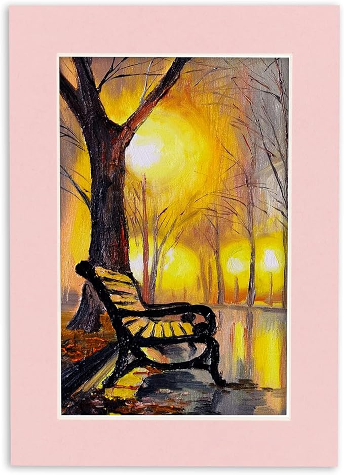 Pack of 25 Acid Free 11x14 Mats Bevel Cut for 8.5x11 Photos - Pink Precut Matboards With Backing Boards and Clear Photo Mat Bags For Pictures, Photos, Framing - 4-ply Thickness