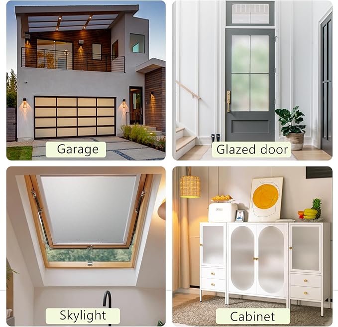 Frosted Glass Window Privacy Film - UV Sun Blocking Heat Control, Static Cling Removable & Reusable for Home, Bathroom, and Office (Frosted 23.6 Inch x 13.1 Feet)