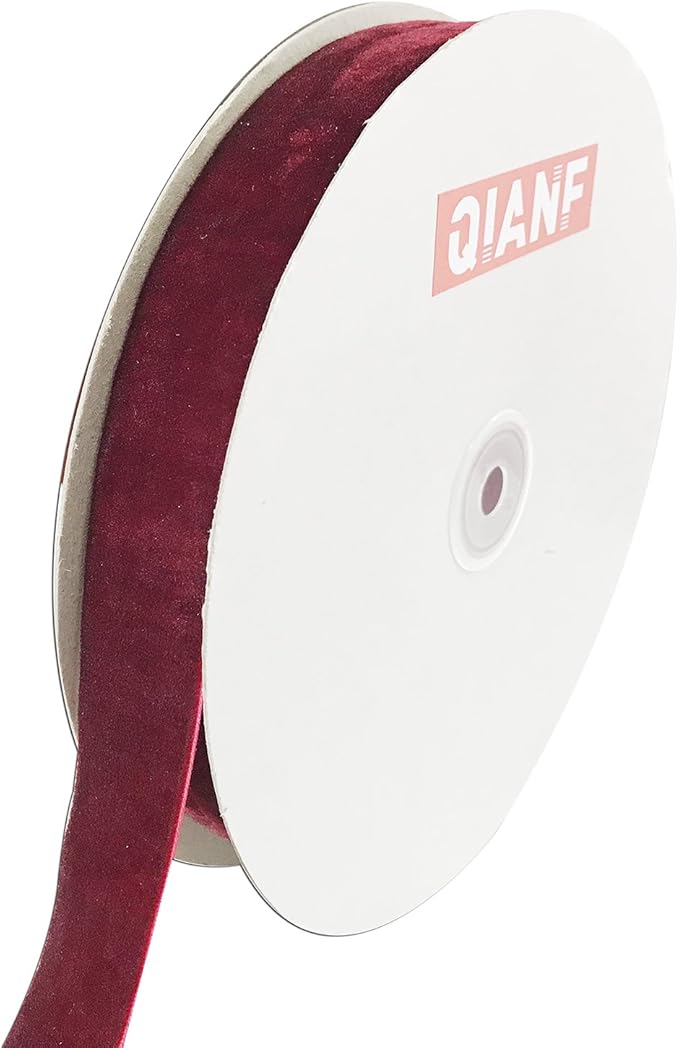 Vintage Burgundy Velvet Ribbon, 1 Inch X 25Yd