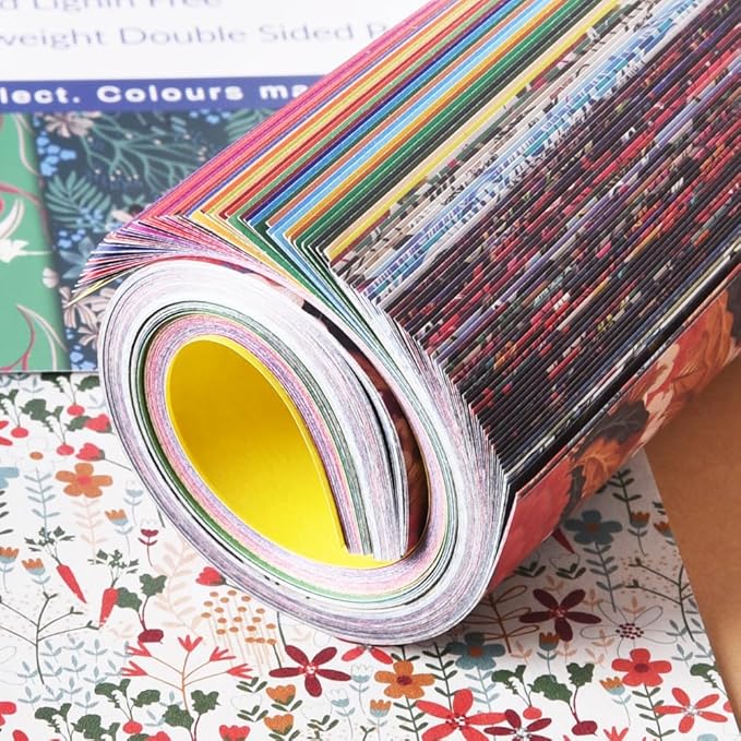 Origami Paper Kit Dobule Sided 100 Sheets 100 Colors 6 Inch Japanese Chiyo Square Easy Fold Arts Crafts DIY Handwork Origami Papers Beginner Solid Color Flower