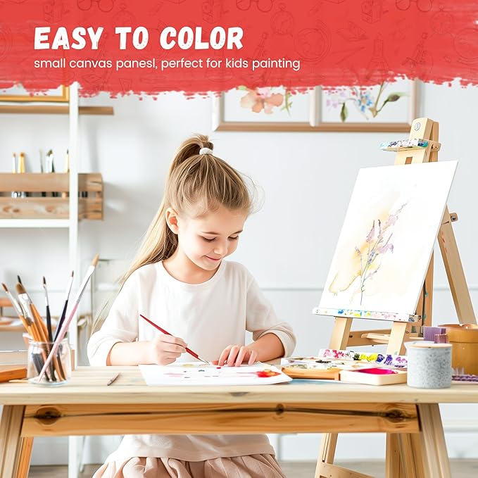 Simetufy 5x7inch 30 Pack Small Canvas Panels for Painting Mini Canvas Boards Primed Acid Free for Watercolor,Acrylic Paint