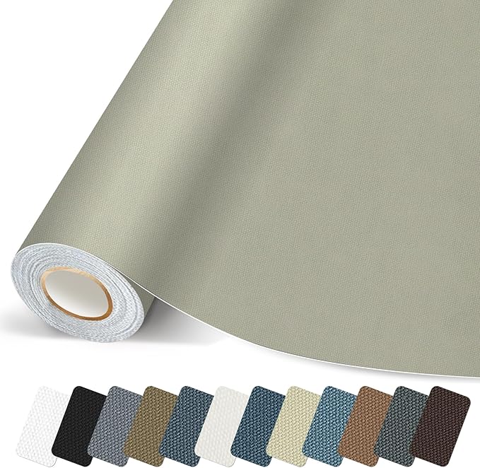 Canvas Repair Patch, 35X79 Inch Strong Sticky Fabric Repair Tape, Self-Adhesive Fabric Patch for Sofas, Tote Bags, Clothing, Car Seats, Furniture (Light Grey, 35X79 Inch)