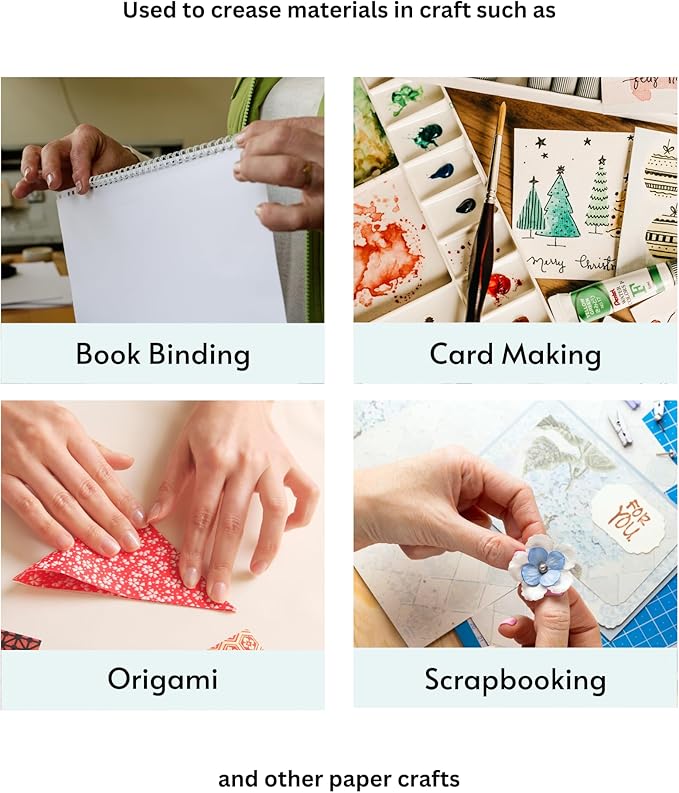 CrafTreat Teflon Bone Folder and Scoring Tool - Ergo Square - Paper Scorer for Paper Crafting, Origami, Bookbinding, Scrapbooking - Leather Burnishing Tool - Smooth, Non Stick,Ergonomic Craft Tool