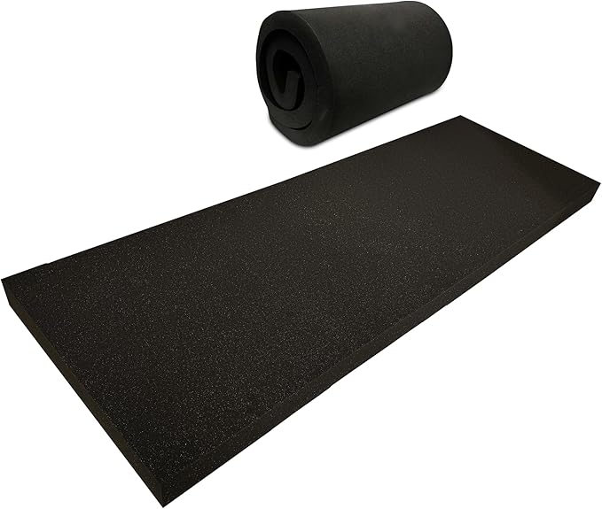 QOMFY 1"" Height x 12"" Width x 48"" Length Charcoal Upholstery Foam Sheet | Made in USA | Multi-Purpose Foam for Upholstery, DIY, Packaging & Acoustic Projects, CHAR-1x12x48