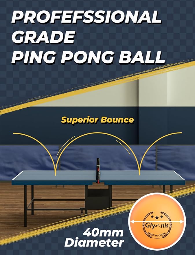 Glymnis Ping Pong Paddles Set Table Tennis Rackets with Balls, Storage Case for Indoor Outdoor Table Tennis Paddle Game Accessories