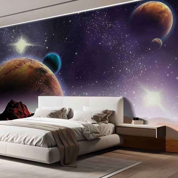 wall26 Peering into a Vibrantly Colored Space Wall Mural, Removable Sticker, Home Decor - 132x192 inches