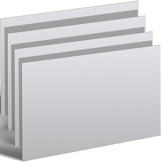 Hicarer 4 Pcs Mild Steel Sheet Cold Rolled 18 Gauge Metal Plate Weldable Metal Sheets for Professional Industrial DIY Use, Clean Surface Easy to Weld (12" X 16")