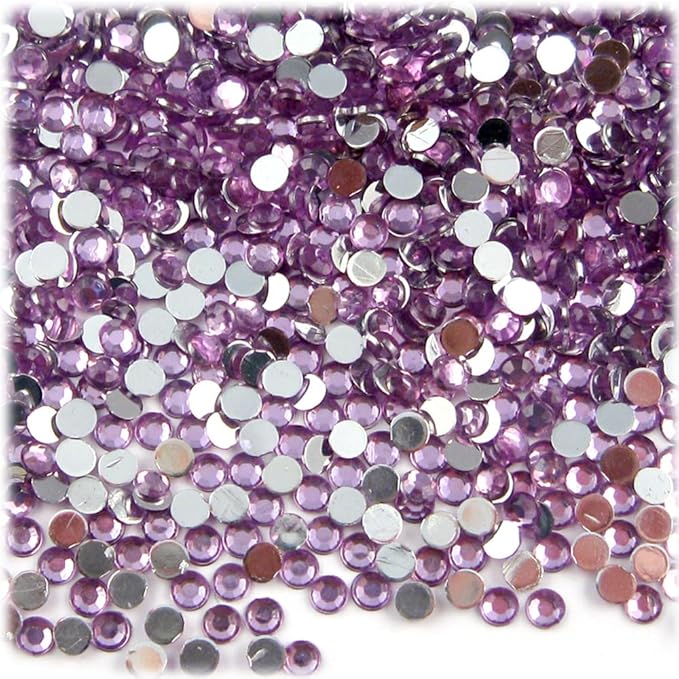 The Crafts Outlet 1,440pc Rhinestones Round 3mm (10ss) Purple (Amethyst)