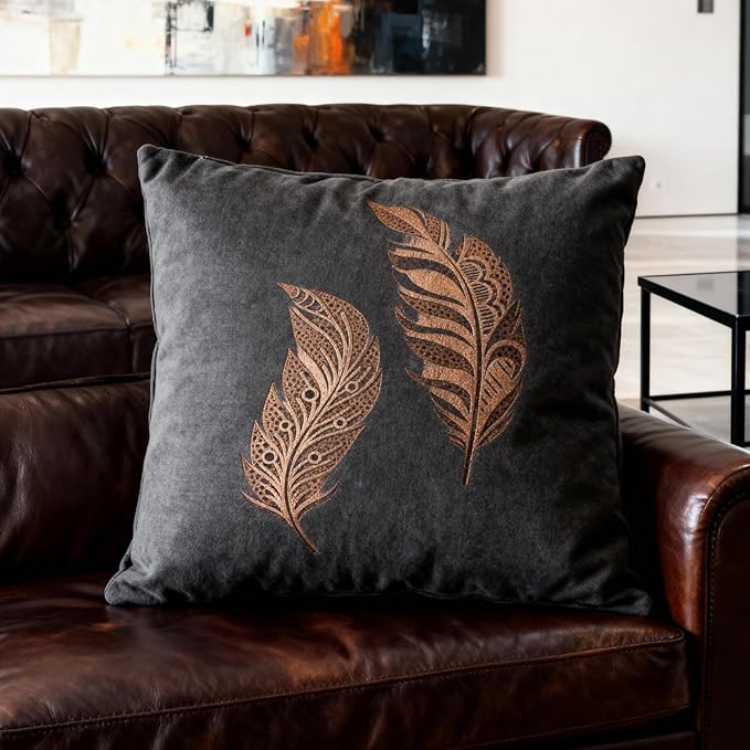 TIAMECH A4 Reusable Two Feathers Stencil for Painting - Bird Feather Layering Template, DIY Wall Art, Wood Furniture, Scrapbook & Crafts (8.3x11.7inch)