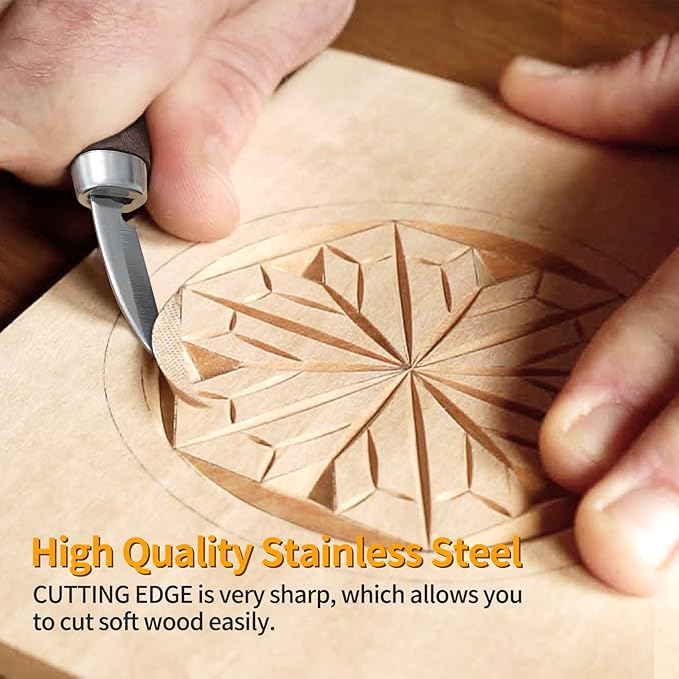 Wood Carving Tools Set - Wood Carving Knife Kit for Beginners, Adults, and Kids, Includes 3 Whittling Knives for DIY Woodworking and Carving Enthusiasts