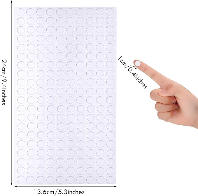 Outus 2400 Pieces Foam Dots Dual-Adhesive 3D Foam Tapes Pop Dots Adhesive Mount for Craft DIY Art or Office Supplies, 12 Sheets, Round (0.4 Inch)