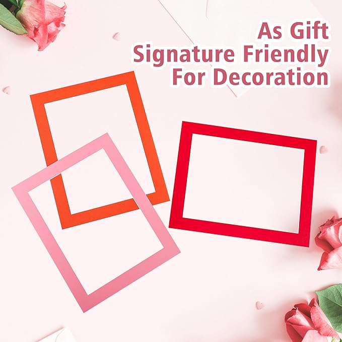 HOTUO 10 Pack Acid Free Colorful Picture Frame Mats, Pre-Cut 11x14 Picture Mats with Ivory Core Bevel Cut for 9x12 Photo, Signature Friendly 4 Ply Thickness Photo Mat for Frames.