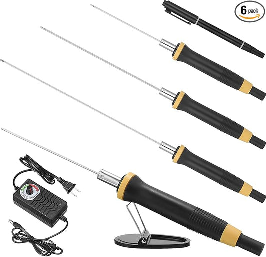 6 Pcs Foam Cutter Electric Hot Wire Cutter Pen Tools Kit, 4'', 6'', 8'' Foam Board Cutter with Stand, 110-220V/ 36W Digital Voltage Apaptor, Cutting Pen for Foam Cutting, Arts, Crafting