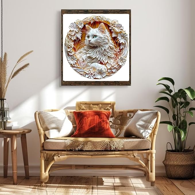 Wooden Puzzles Adults, 3D Cute Cat Wooden Puzzles 300 Pieces, Unique Animal Shaped Wood Challenging Jigsaw Puzzles Gifts for Adults, 13.4x13.4in