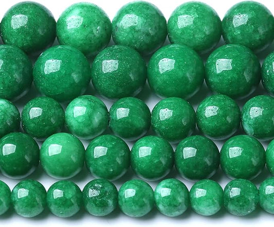 10MM Blackish Green Cloudy Chalcedony Stone Beads Round Loose Beads for Jewelry Making Bracelet Necklace 72pcs 2 Strands 32"