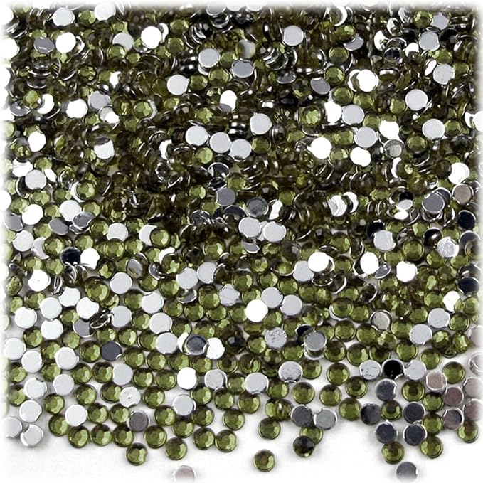 The Crafts Outlet 5-PK Set (7,200-Piece), Round 3mm Rhinestones, Flatback, Blue Tones
