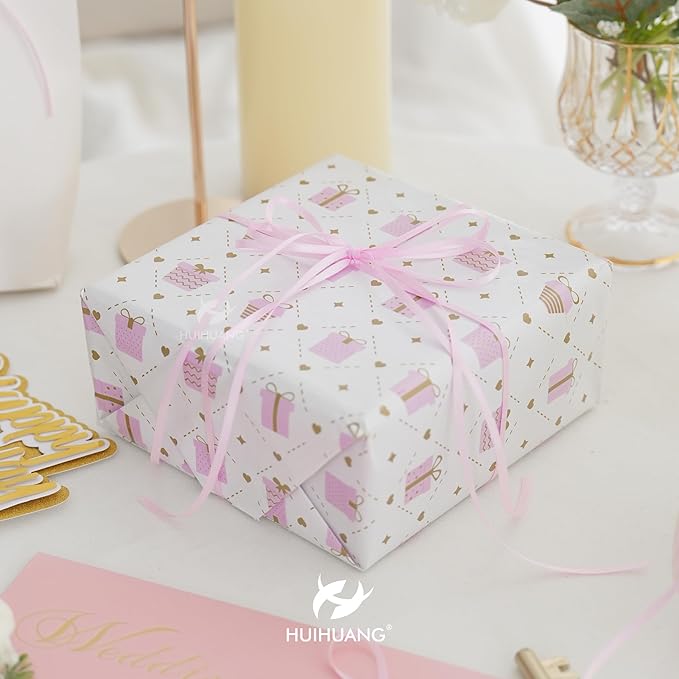 HUIHUANG Solid Color Satin Ribbon 1/8 inch x 100 Yards Roll Ribbon Light Pink Thin 1/8 Satin Ribbon for Crafts Sewing Baby Shower Decor Gift Wrapping (Light Pink)