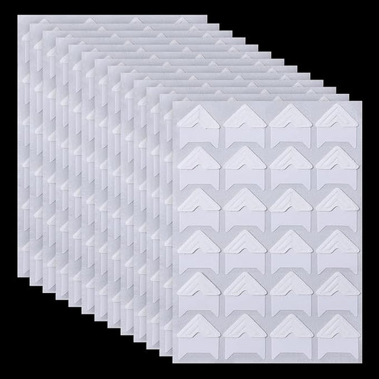 Guduling 600pcs Scrapbook Corner Stickers, Self-Adhesive Photo Corner Stickers, White Picture Corners for Scrapbooking, Photo Album, Journal Memory Books, Diaries