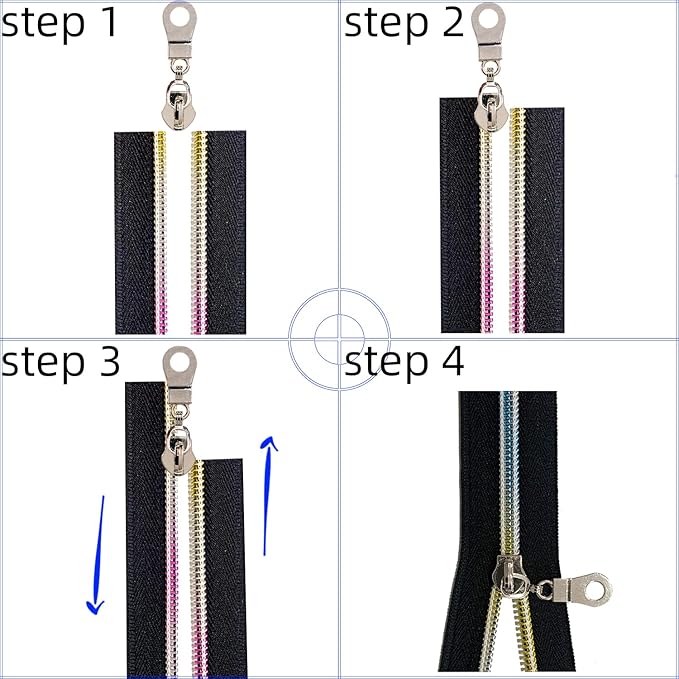 Sawoake 10 Yards Bulk #5 Nylon Coil Zipper With Silver Teeth, Black - Replacement for DIY Sewing Craft Bags With 10 Sliders (#5 Silver Black)