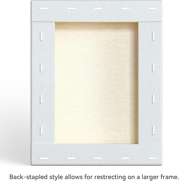 PHOENIX 8x10 Inch 4 Pack Artist Canvas - Small Stretched Canvases for Painting - 3/4 Inch Profile, 100% Cotton 11 Oz. Gesso Primed White Blank Professional Canvas Oil & Acrylic Paints