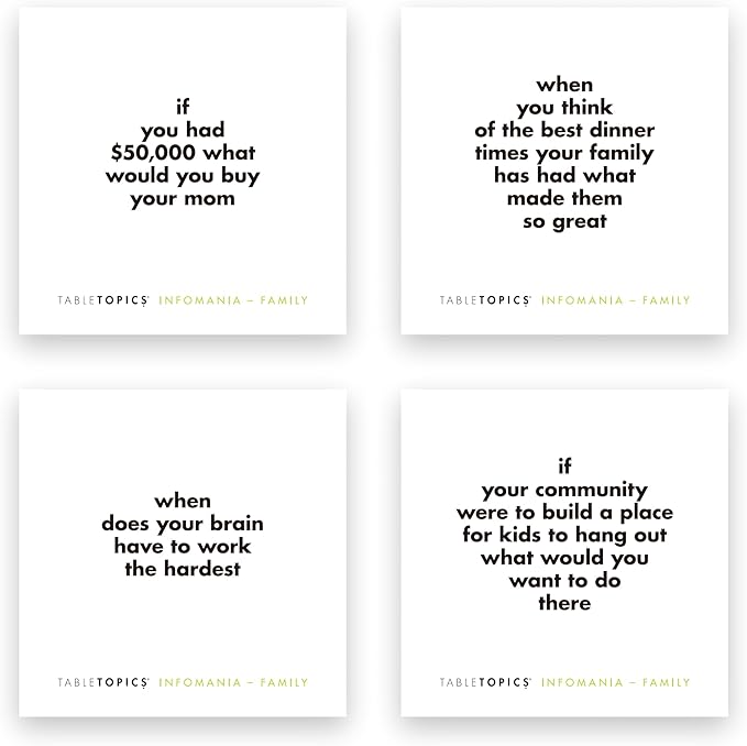 TABLETOPICS Family Infomania: Questions to Start Great Conversations