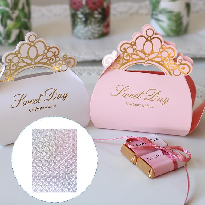 PATIKIL 11.7x8.3" Hot Stamping Foil Paper Sheet, 20 Sheets A4 Heat Transfer Hot Stamping Paper Foil for Leather DIY Logo Decor Craft Gift Package Scrapbook Card, Snowflake Silver