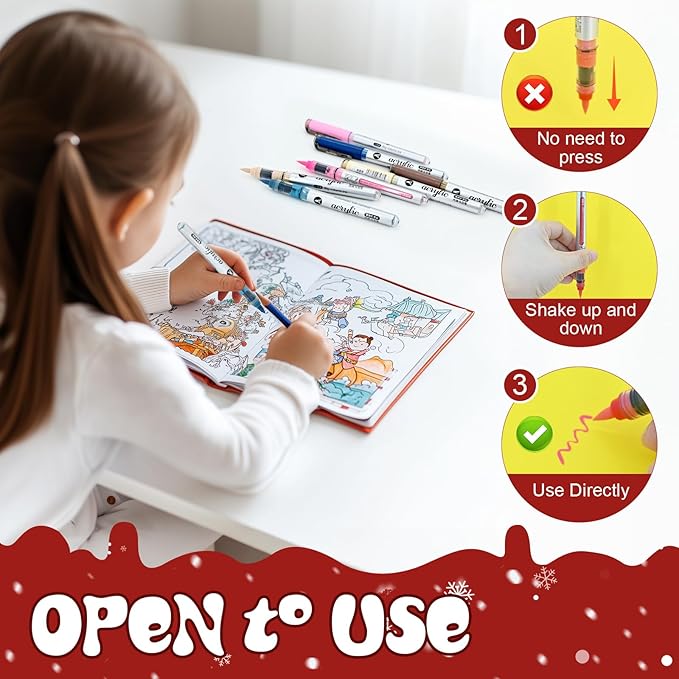 9 Color Acrylic Paint Markers, Brush Tip Acrylic Paint Pens With Visual Ink Window, Fabric Paint Markers for Clothes, Textile - High Coverage on Wood, Glass, Rock - DIY Art Supplies for Kids, Adults